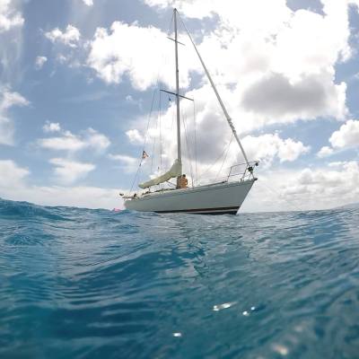 a small boat in a body of water