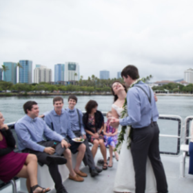 a group of people sitting on a bench