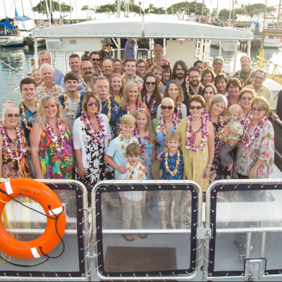 a group of people on a boat