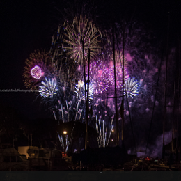 fireworks in the night sky