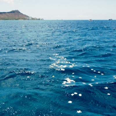 a body of water next to the ocean